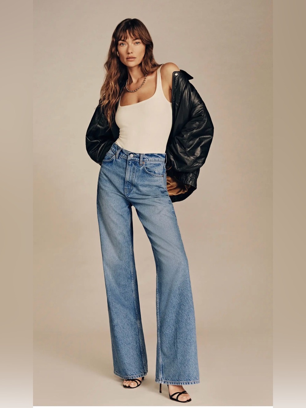 Reformation Cary High Rise Slouchy Wide Leg Jeans Colorado 27 NWT